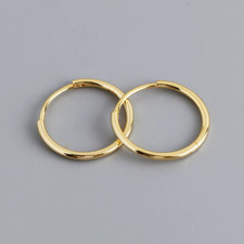 9CT GOLD SLEEPER  & SILVERR HOOP EARRINGS - Sizes: 12mm - 20mm