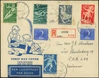Netherlands #B189-B183 Child Welfare FDC 1948 Airmail Leiden Suriname Paramaribo