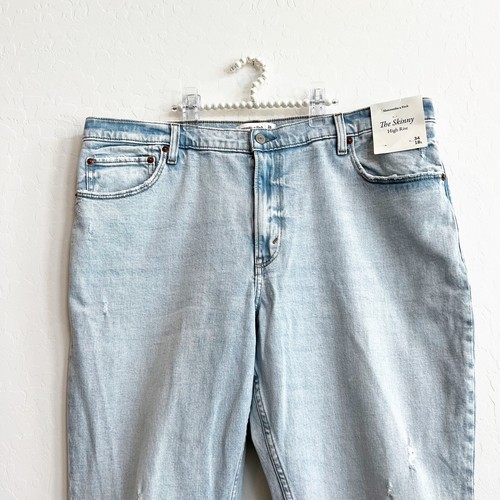 Jeans donna Abercrombie & Fitch skinny vita alta busto ginocchio 34/18 lunghi NUOVI - Foto 2 di 6