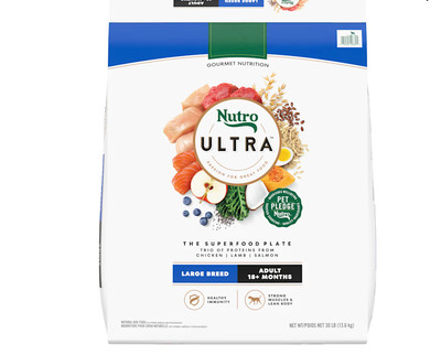 Ultra Chicken, Lamb and Salmon Protein Trio Large Breed Adult Dry Dog Food,30lbs