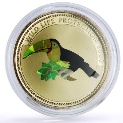 Congo 10 francs Protection Wildlife Toucan Bird Fauna Hologram