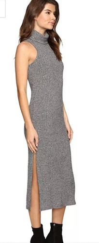 Angie Charcoal Gray Heathered Turtleneck Sleeveless Sweater Dress NWT Medium - Picture 3 of 3