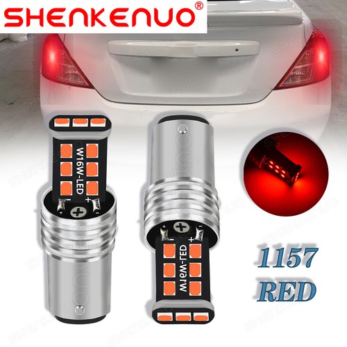 2x 1157 LED Bright Red Flashing Strobe Tail/Rear Brake Stop - Foto 7