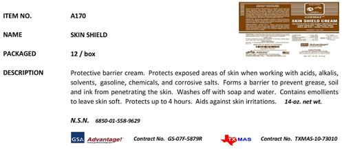CASE 12 SKIN SHIELD CREAM 18oz ea a-170 Chemax PROTECTION PAINTS DYES CHEMICALS  - Picture 6 of 8