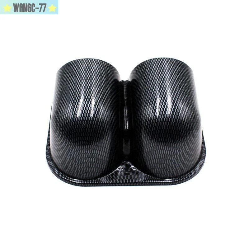 1 peça painel aparência fibra de carbono carro 2 furos medidor duplo suporte de montagem pod 52mm copo - Imagem 3 de 4