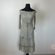 Anthropologie Women's Kira Tiered Off Shoulder Peasant Boho Dress -Size 2