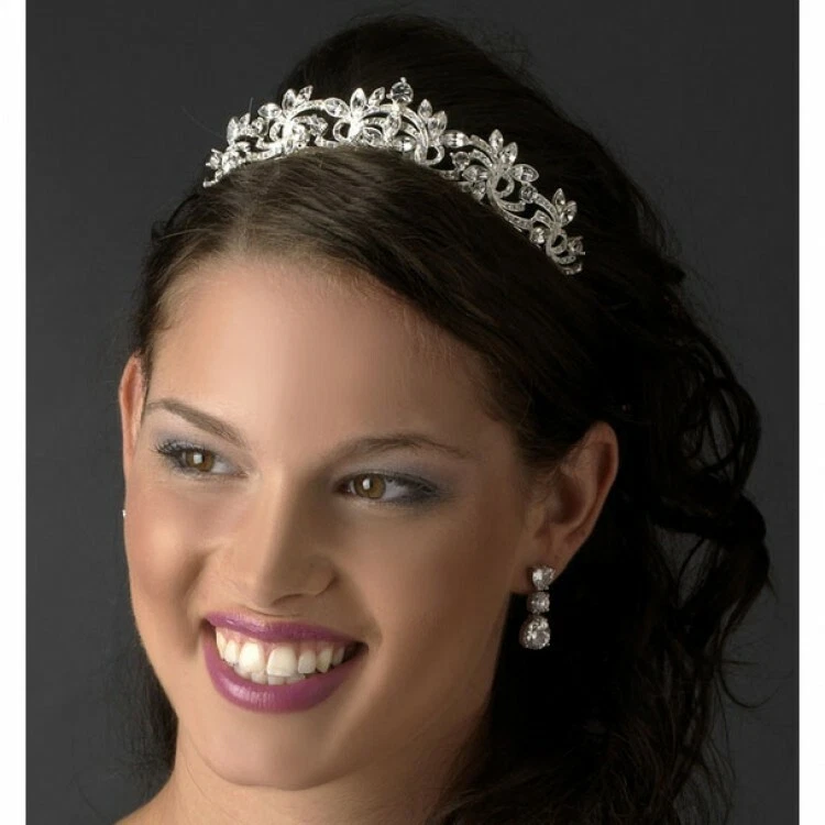 Тиара свадебная плетеная дизайн со стразами огранки маркиза - Изображение 2 из 2