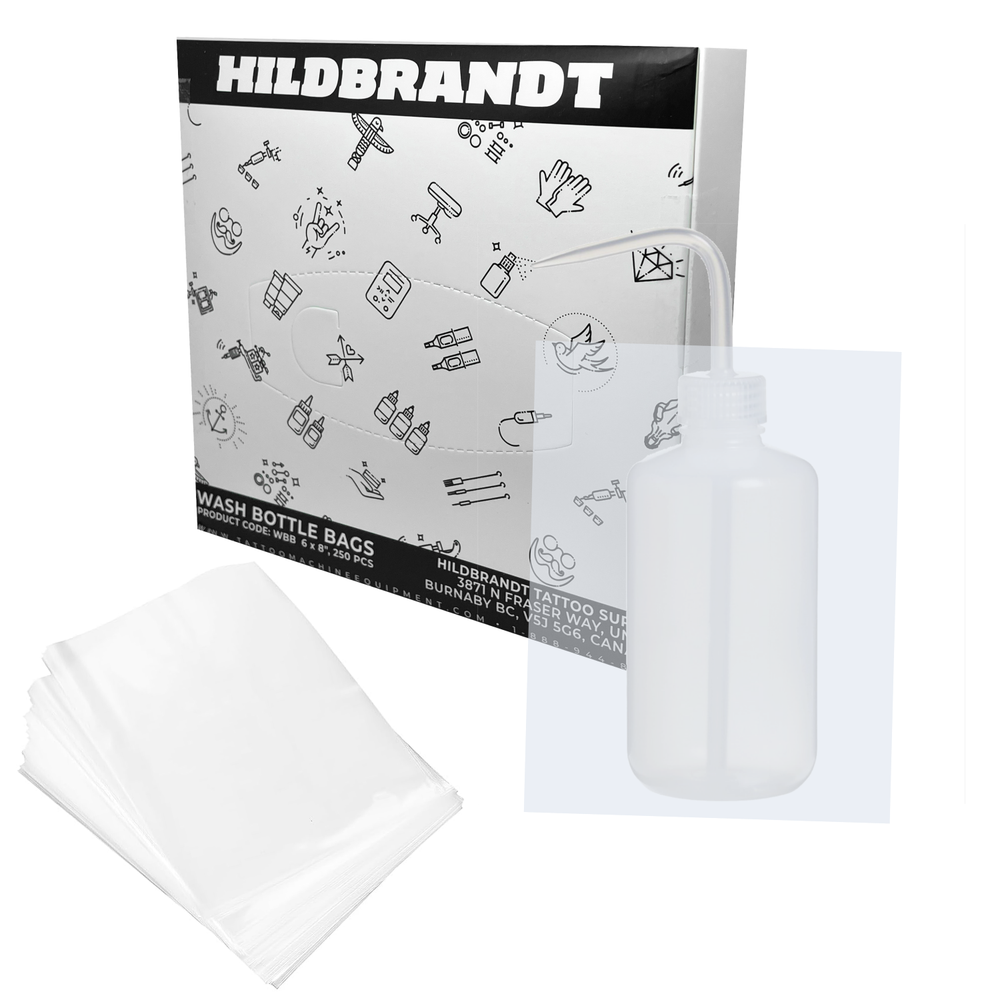 Tattoo Wash Bottle Bags Supplies Bag Washbottle Covers Sleeves 250 pk USA SELLER