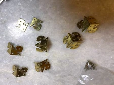 Antique Vintage Brass Box Trunk Chest Corner Guard Guards Protectors Metal Gold