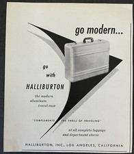 1957 Halliburton The Modern Aluminum Travel Case Los Angeles CA Vintage Print Ad