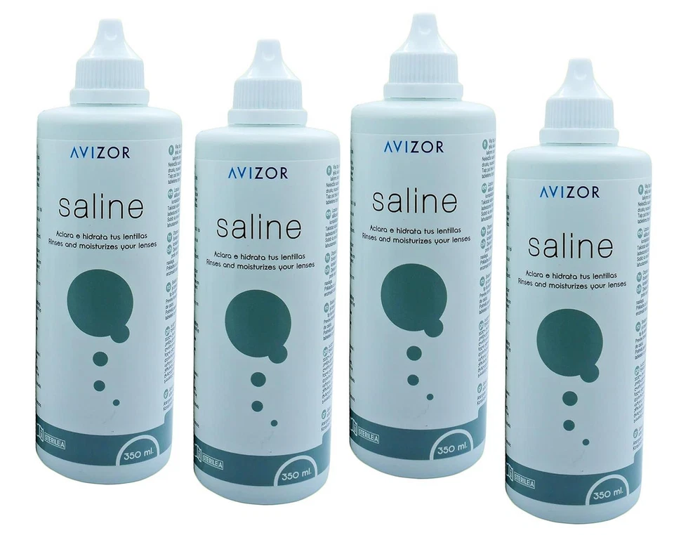 MPG&E AVIZOR SALINE - Kochsalzlösung zum Abspülen +Benetzen von Kontaktlinsen 4x 350ml