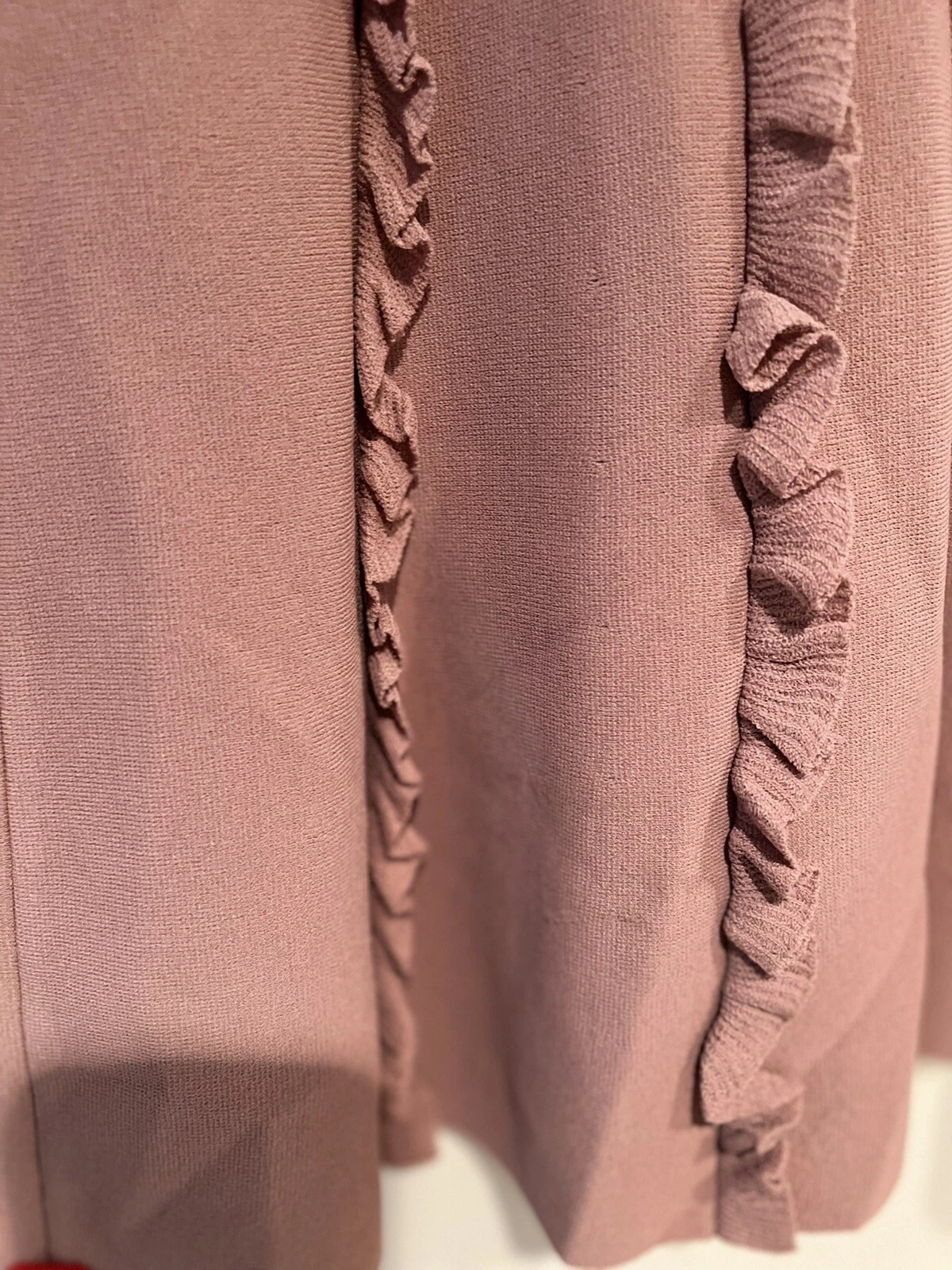 Abito Valentino SPA Blush Mauve manica a 3 4 viscosa arricciacapelli Italia Classico XS Nuovo