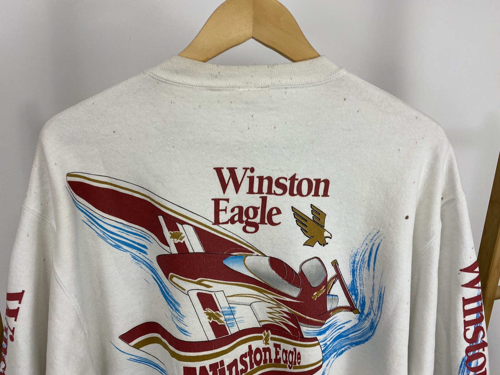 VTG Winston Eagle Hydroplane Racing AOP All Over Print Sweatshirt Size M RARE image 5