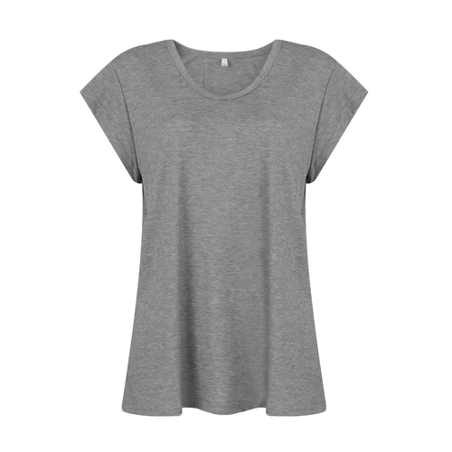 Women's V-Neck T-Shirt Casual Cap Sleeve Vest Solid Loose Blouse Fit Tank Tops - Picture 9 of 42
