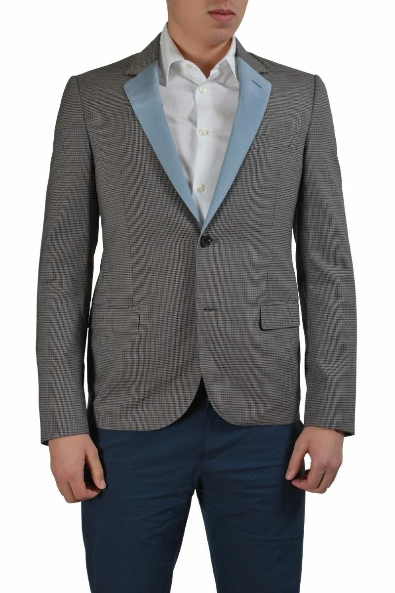Lanvin — Lanvin Wool Multi-Color Checkered Two Button Men's Blazer Sz 38 40 42