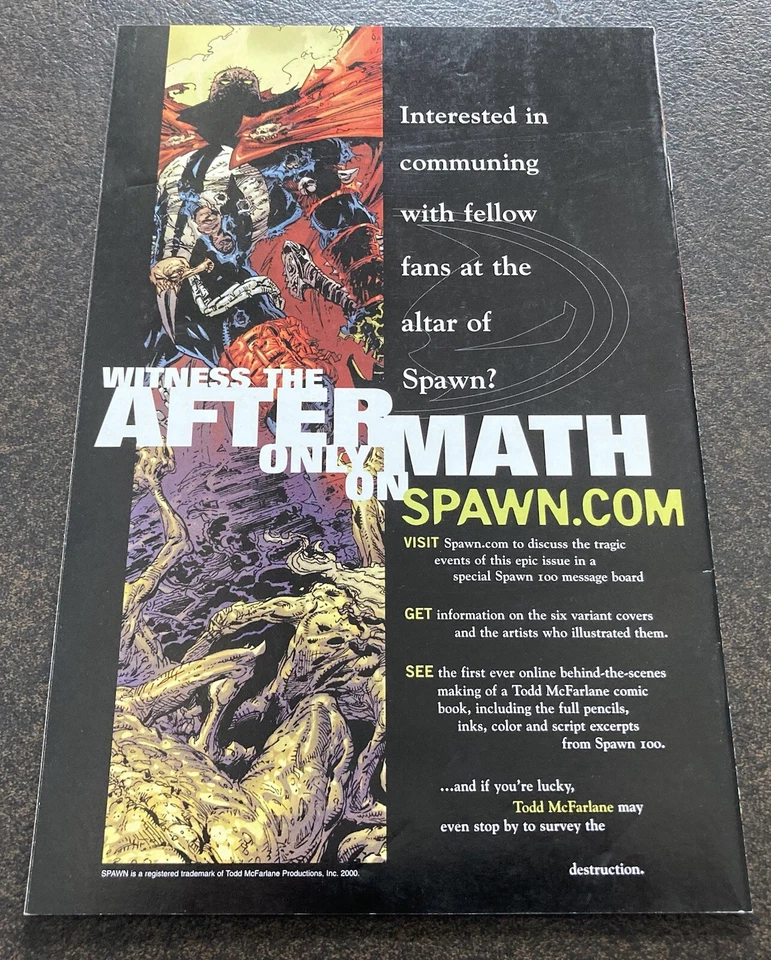 SPAWN #100 MCFARLANE VARIANT 2000 IMAGE COMICS CAPULLO ANGELA MALEBOLGIA DEATH - Image 4 of 4