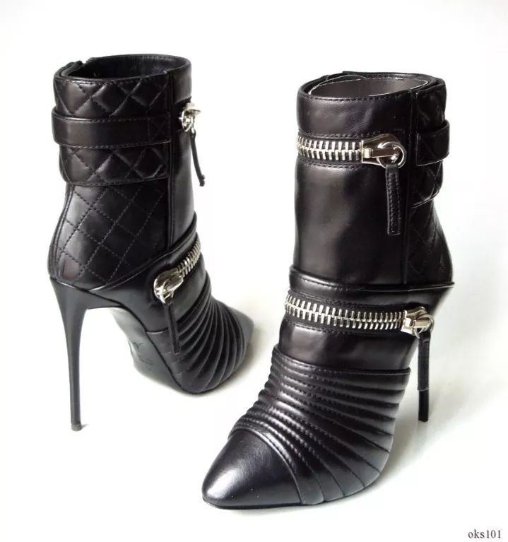 Giuseppe ZANOTTI black leather 35 US 5 ZIPPERS MOTO ankle boots Olinda new 1695 eBay