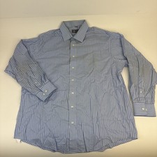 Kenneth Cole Reaction Long Sleeve Button Down Shirt Blue Size XL 17-17 1/2 34-35