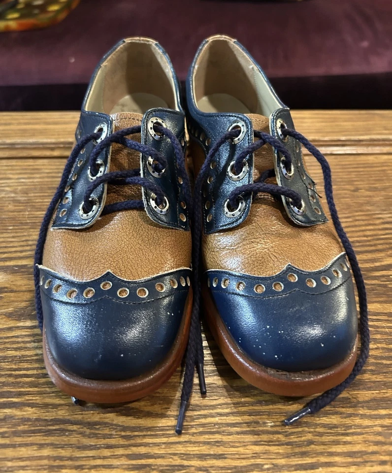 De Colección Dolly Stompeks By Stridrite Marrón y Azul Marino Mary Jane Zapatos Oxford Juveniles 4 Foto 3 de 4
