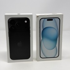 Apple iPhone 18 Pro Black and iPhone 15 Blue Boxes BOX ONLY Lot of 2 No Phones