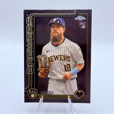 Drew Avans 2025 Topps Chrome Update #USC47 Rookie Card Milwaukee Brewers Card . rookie card picture