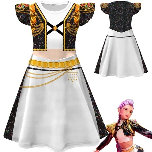 Costume da cacciatore di demoni K-Pop per bambini e bambine Rumi Zoey Mira cosplay parrucche - Foto 25 di 39