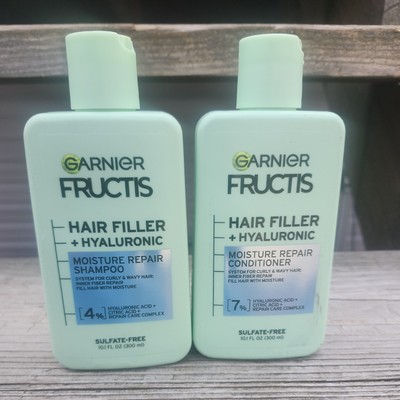 Garnier Fructis Hair Filler + Hyaluronic Moisture Repair Shampoo Conditioner 2EA