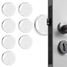 Door Stoppers Wall Protector, 8 PCS Silicone Door Knob Wall Protector with St...