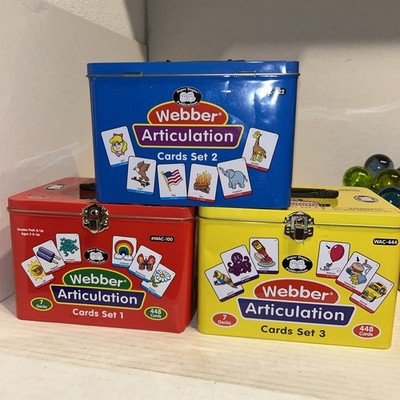 New Super Duper Webber Articulation Cards (21 Decks) Sets 1, 2, & 3 Metal Tins