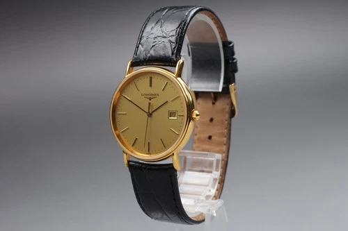 [Almost MINT] LONGINES Grand Classic L4.636.2 Gold Dial Date Quartz From JAPAN