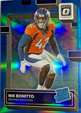 2022 Donruss Optic NIK BONITTO Aqua Prizm /299 #270 Rated Rookie Broncos SP