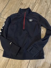 Ariat Womens Tek Cold Series 1/4 Zip Sweatshirt Pullover Blue Red Small