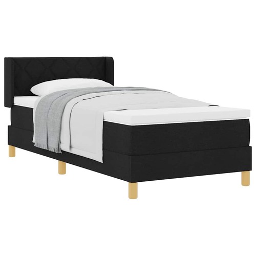 <strong>Letto a Molle< / strong> Nero 90 x 200 cm Tessuto - Foto 3 di 6