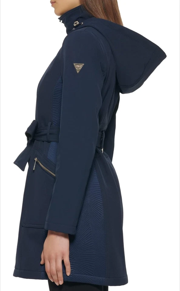 Guess Belted Zip Front Soft Shell Jacket - Color Navy - XL - Image 4 of 4