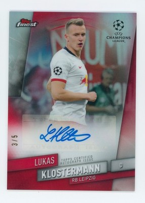 2019-20 Lukas Klostermann Topps Finest Red RB Leipzig Autographed Card 3/5