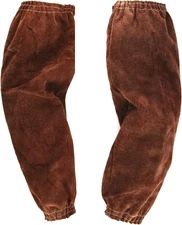 QWORK Leather Welding Sleeves, Safety Heat Resistant Arm Protection Welding Slee