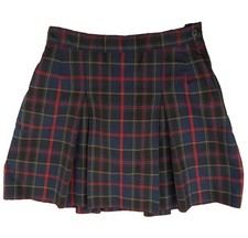 Dennis Girls G14 Plaid Pleated School Uniform Skirt Style 868 Navy Red