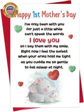 First Mothers Day Gifts for New Mom - Large 8X5.5 Rainbow UV Printing Happy Firs