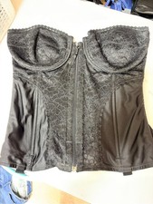 Frederick's of Hollywood Black Lace Bustier with Front Zip 40D
