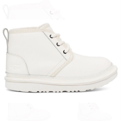 Ugg Girls White Sherpa Sheepskin Lined Chukka Lace Up Tie Boots Shoes Neumel II