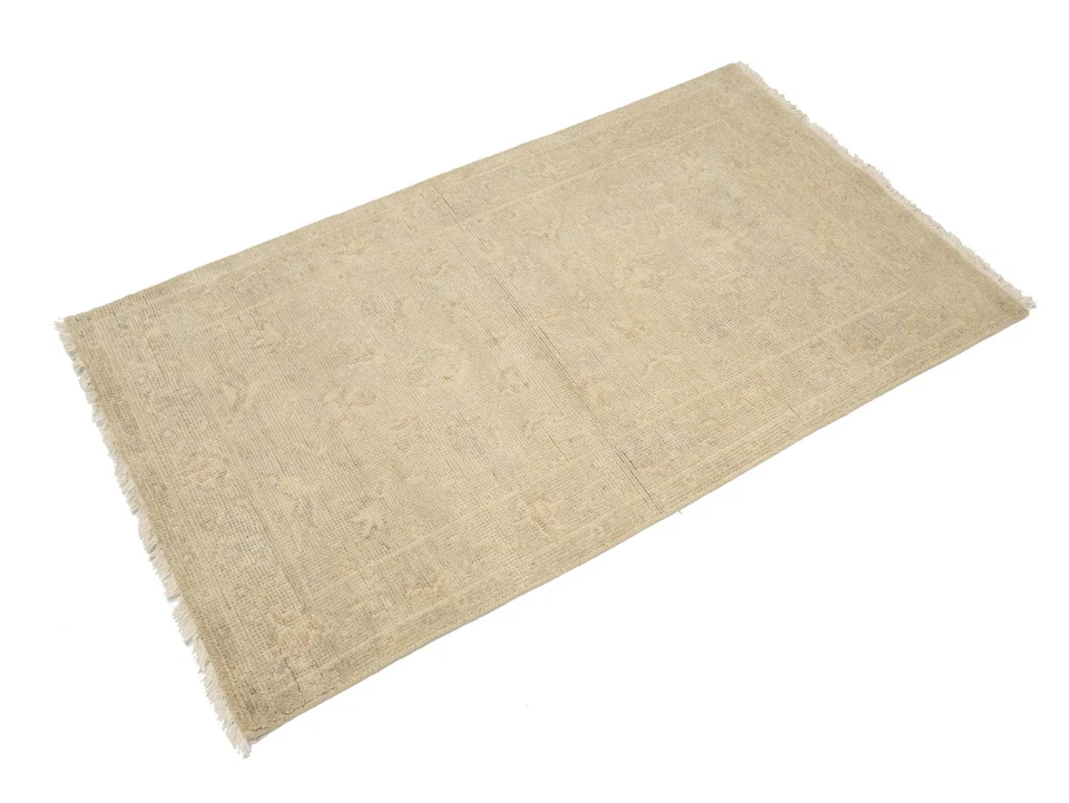 3X5 ft Handmade Transitional Oriental Rug Muted Floral Small Home Decor Carpet - Image 4 of 4