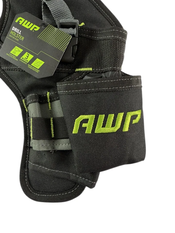 AWP Angled Drills Drivers Holster Tool Belt Pouch Attachment Heavy-Duty 3 Pocket - Image 3 of 4