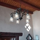 Set of 4 Vintage Pendant Lead Crystal Glass Lamp Shades  — photo 5