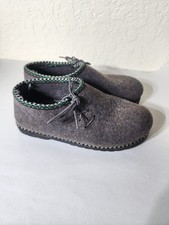 Wild N  Wooly by Stegmann Lace Up Gray Felt Wool Shoe Sz 8 Womens