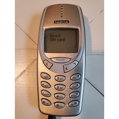 Vintage Nokia 3390b Silver Cell Phone Tested W Charger Turns On