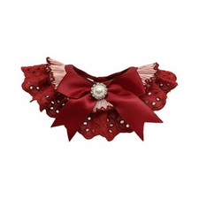 Lace Pet Bib Scarf, Adjustable, Cute for Parties, Red