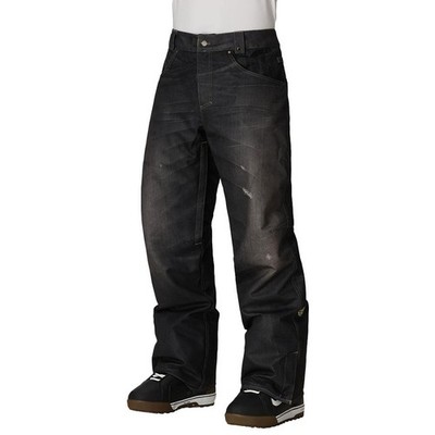 686 Deconstructed Denim Insulated Men's Snow Pants, Black Denim