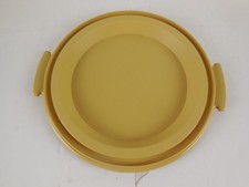Vintage Tupperware Cake Pie Keeper Carrier 719-1 Harvest Gold Lid