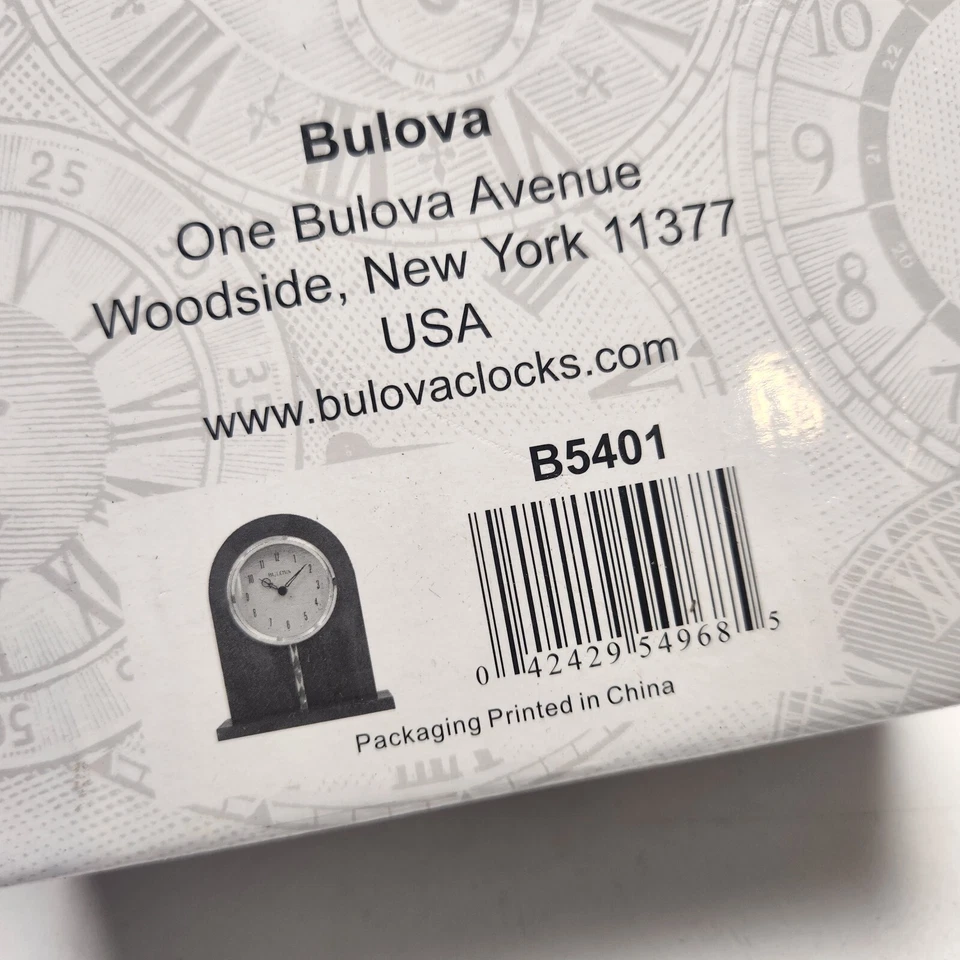 Bulova Hampton Wood Brown Cherry Stain Analog Tabletop Clock B5401 - Image 3 of 4