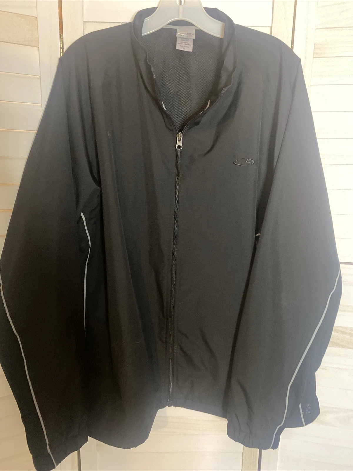 VETEMENTS Giacca Champion adulto XL nera giacca a vento leggera full zip uomo cappotto